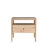 Oak Spindle bedside table - 1 drawer - varnished