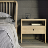 Oak Spindle bedside table - 1 drawer - varnished - Image 4