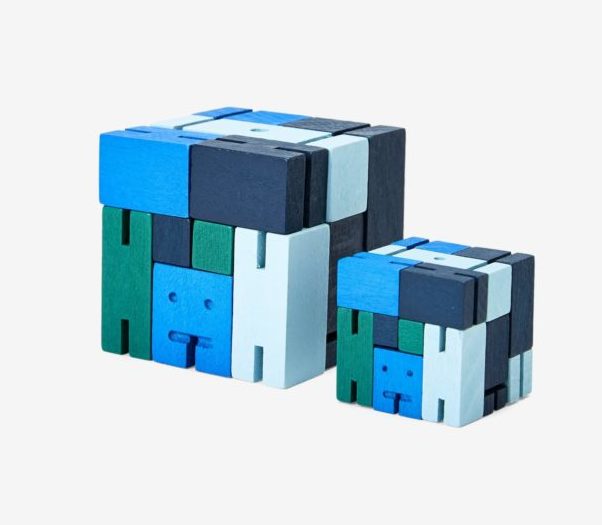Areaware Micro Cubebot Brain Teaser Puzzle Blue 