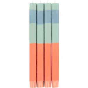 British Colour Standard 10" H | Striped Opaline, Pompadour & Rust Set of 4