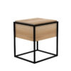 Oak Monolit bedside table - 1 drawer - black metal - Image 2