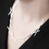 Sixes and Sevens Necklace Satin Silver