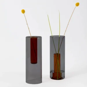 Lg. Reversible Vase | Smoke / Amber