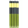 British Colour Standard 10" H | Abstract Striped Olive, Indigo & Jasmine set of 4