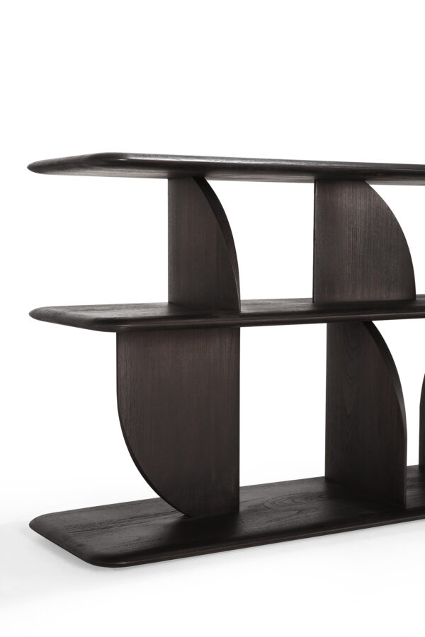 Teak Geometric sofa console - Image 3