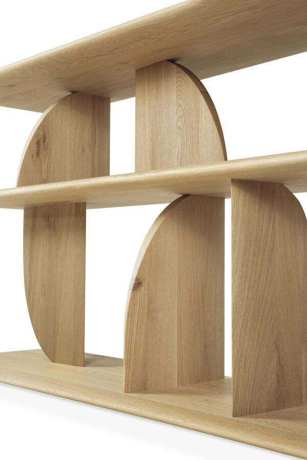 Oak Geometric sofa console - Image 4
