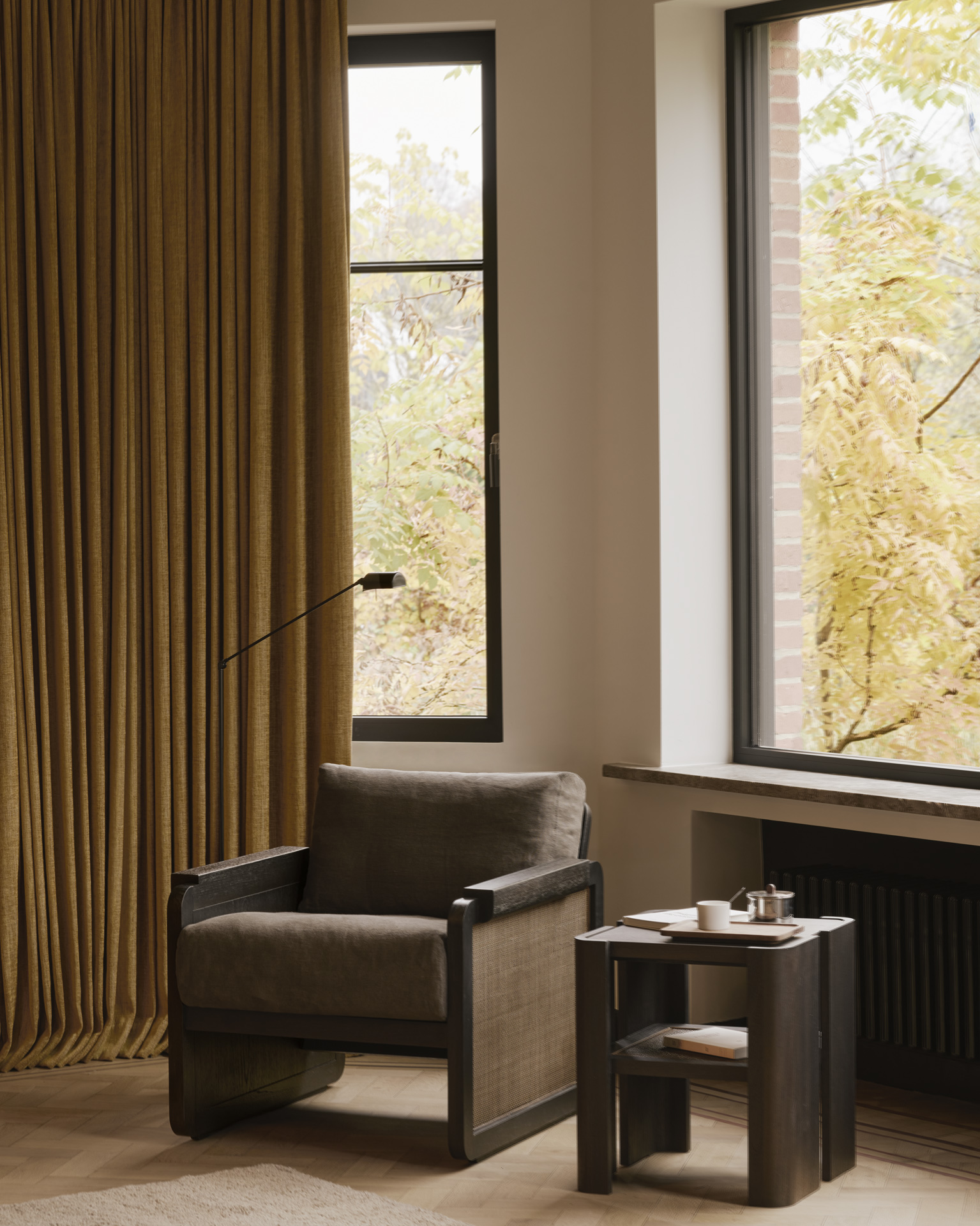 Panel Lounge Chair | Grey Linen - Image 8