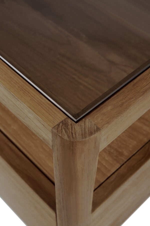 Teak Spindle bedside table | 1 drawer - Image 6