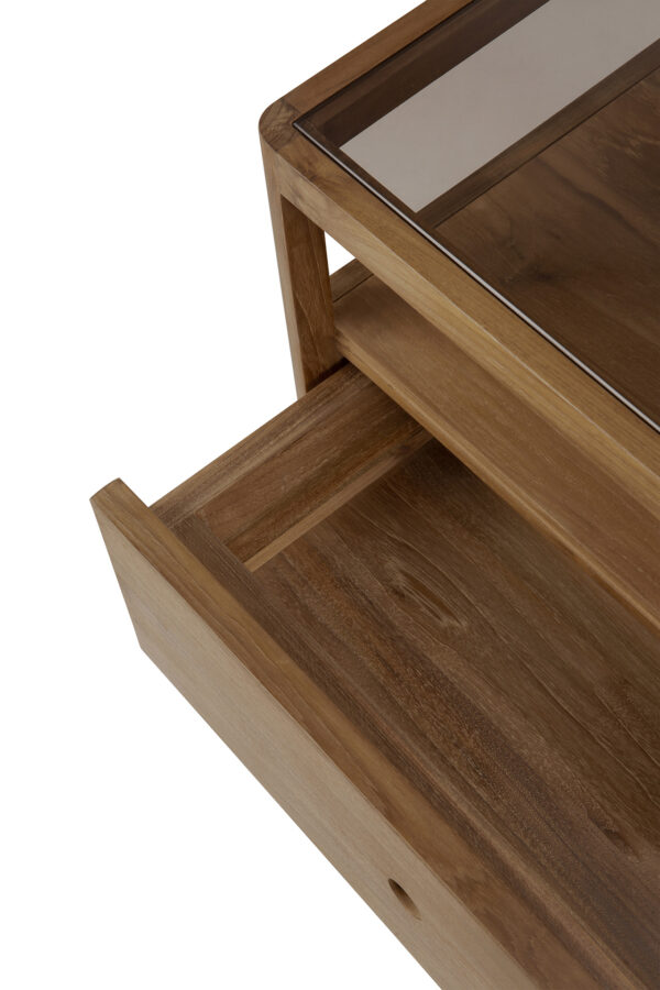 Teak Spindle bedside table | 1 drawer - Image 4