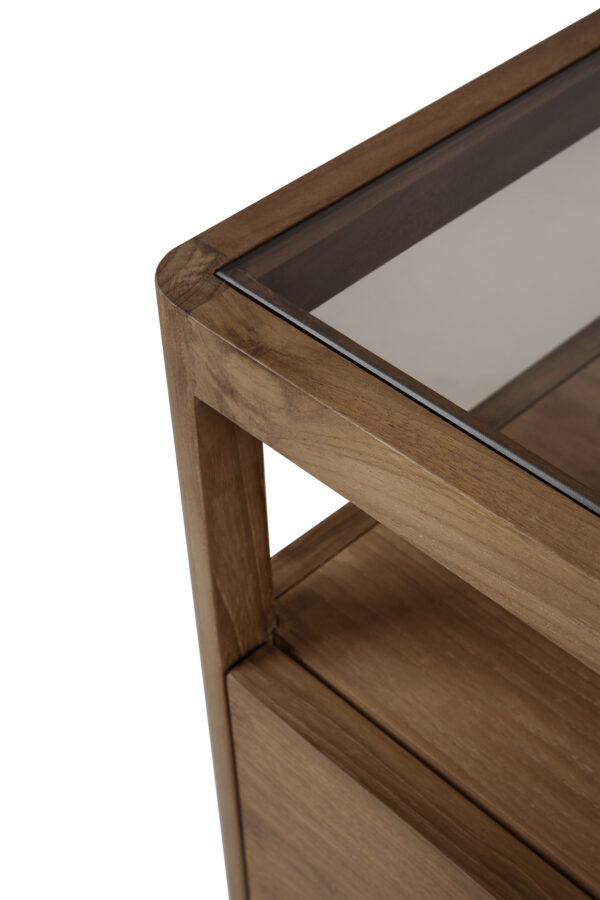 Teak Spindle bedside table | 1 drawer - Image 3