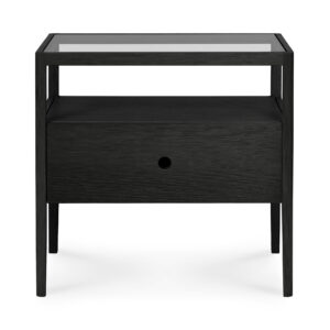 Oak Black Spindle bedside table | 1 drawer