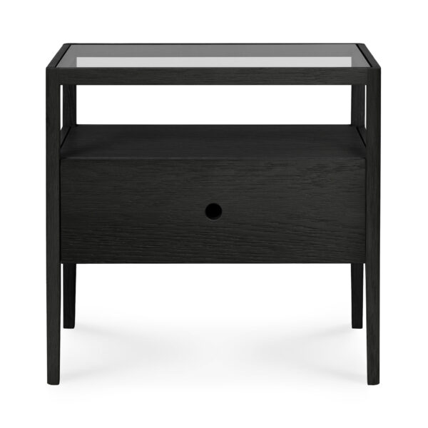Oak Black Spindle bedside table | 1 drawer