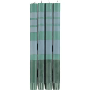 British Colour Standard 10" H | Striped Beryl Green, Bokhara & Moonstone Set of 4