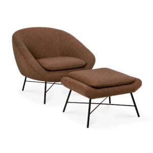 Barrow lounge chair & footstool in Copper