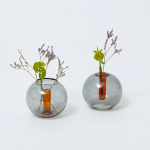 Mini Bubble Vase | Smoke / Amber