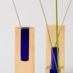 Lg. Reversible Vase | Peach/Cobalt
